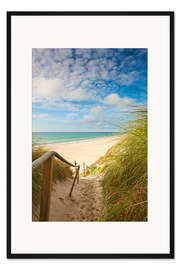 Gerahmter Kunstdruck Schmaler Weg zum Strand