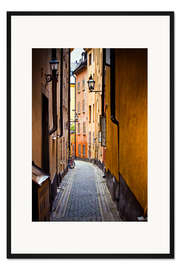 Gerahmter Kunstdruck Gasse in Stockholm