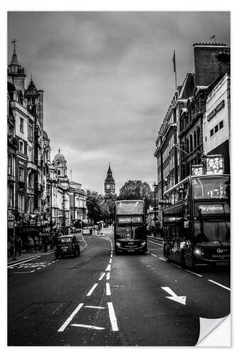 Selvklebende plakat Buss til Oxford Circus