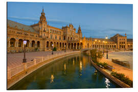 Cuadro de aluminio Plaza de españa en sevilla, atardecer