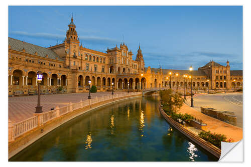 Selvklebende plakat Plaza de España in Seville