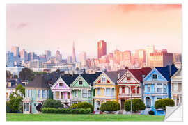 Selvklebende plakat Painted Ladies in the evening