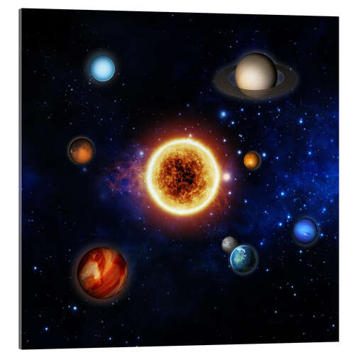 Acrylglas print Our sun and planets