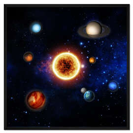Gerahmter Kunstdruck Unsere Sonne und Planeten