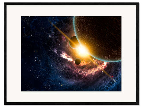 Framed art print Planets in space