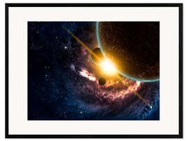 Framed art print Planets in space