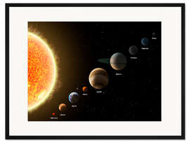 Gerahmter Kunstdruck Unsere Planeten (Englisch)