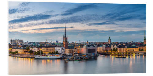 Foam board print Stockholm evening panorama