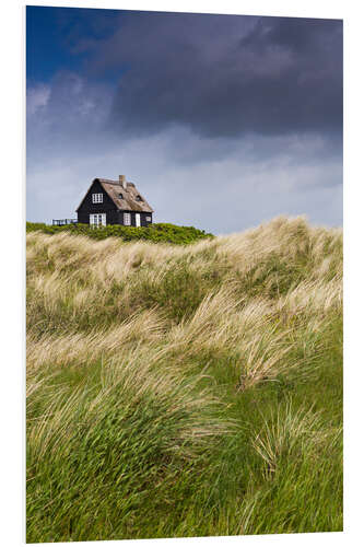 Cuadro de PVC Cottage in the dunes during storm