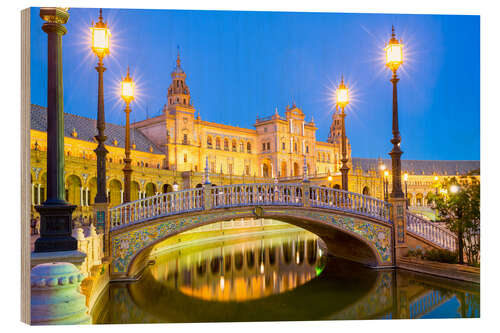 Holzbild Plaza de Espana in Sevilla