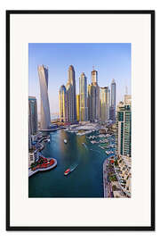 Gerahmter Kunstdruck Dubai Marina von oben