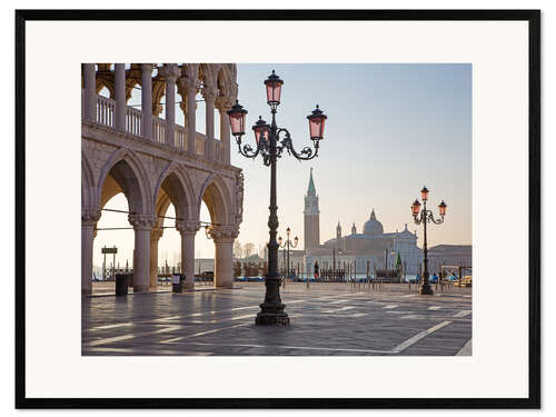 Impression artistique encadrée Palais des Doges et basilique San Giorgio Maggiore de Venise