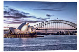 Stampa su vetro acrilico  Opera e ponte, Sydney