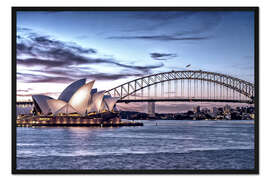 Gerahmter Kunstdruck Oper und Brücke, Sydney