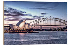 Wood print  Opera and bridge, Sydney