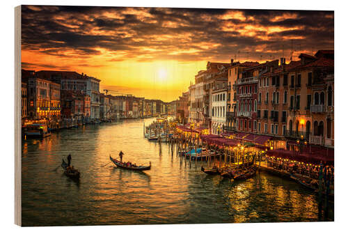 Quadro de madeira Grand Canal at sunset