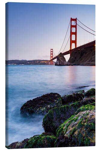 Leinwandbild Bemooste Steine an der Golden Gate