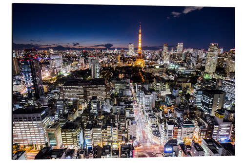 Aluminium print Tokyo by night