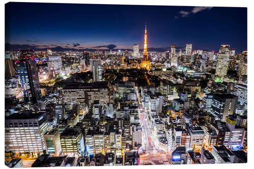 Leinwandbild Tokio bei Nacht