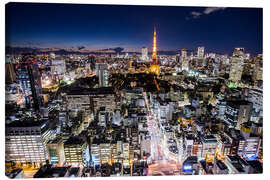 Leinwandbild Tokio bei Nacht