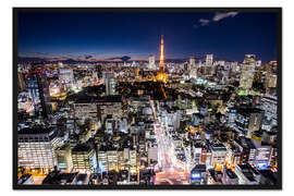 Gerahmter Kunstdruck Tokio bei Nacht