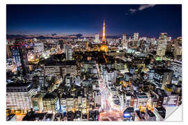 Naklejka na ścianę Tokyo by night