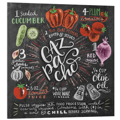 Foam board print Gazpacho recipe