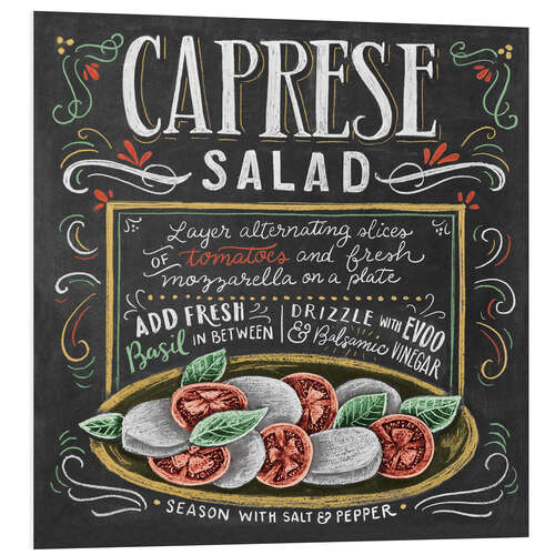 Foam board print Caprese Salad recipe