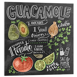Akrylbillede  Guacamole opskrift (engelsk) - Lily &amp; Val