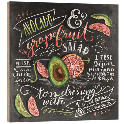 Wood print Avocado Grapefruit Salad