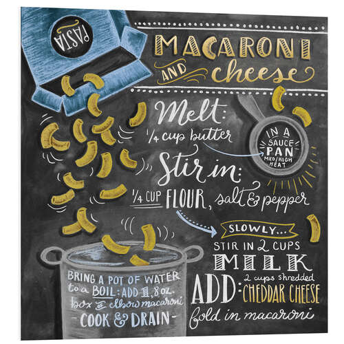 Foam board print Macaroni and Cheese recipe