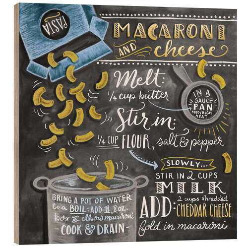 Wood print Macaroni and Cheese recipe