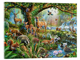 Tableau en verre acrylique  Animaux des bois - Adrian Chesterman