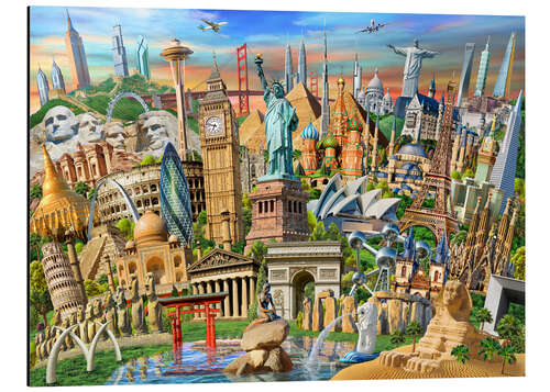 Aluminium print World Landmarks Collection