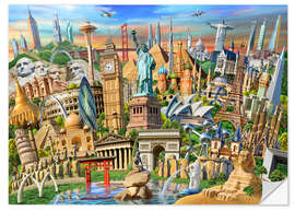 Vinilo para la pared World Landmarks Collection