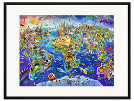 Gerahmter Kunstdruck Verrückte Welt