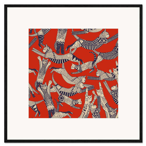 Framed art print Cat party