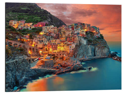 Aluminium print Manarola, Cinque Terre, Liguria, Italy, Europe