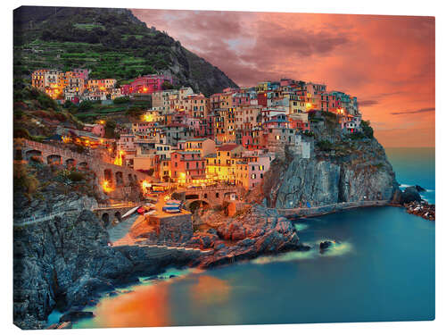 Canvas print Manarola, Cinque Terre, Liguria, Italy, Europe