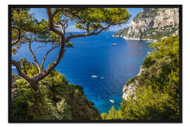 Gerahmter Kunstdruck Traumhafter Meerblick in Capri (Italien)