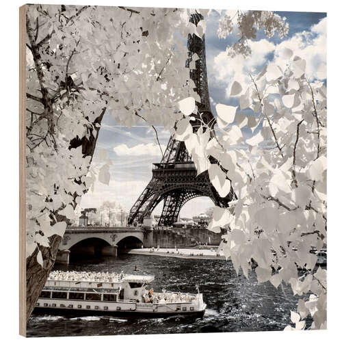 Tableau en bois Un autre regard, navigation à Paris