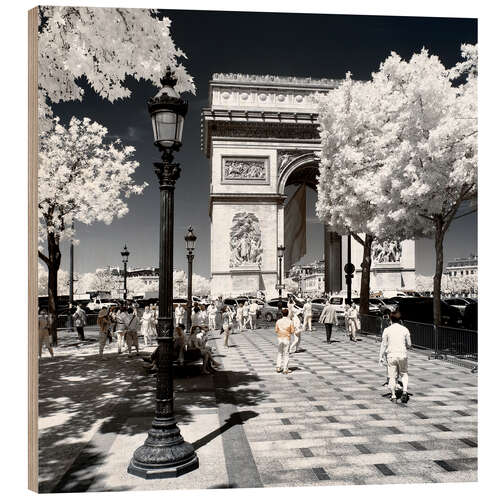 Hout print Infrared - Champs-Elysées Paris