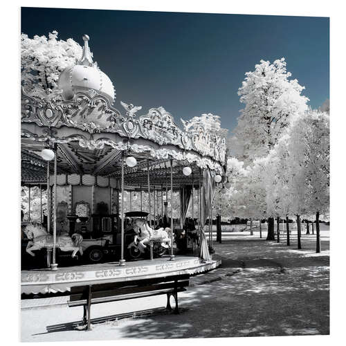 Foam board print Infrared - Nostalgic Carousel in Paris