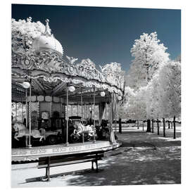 PVC print Infrared - Nostalgic Carousel in Paris