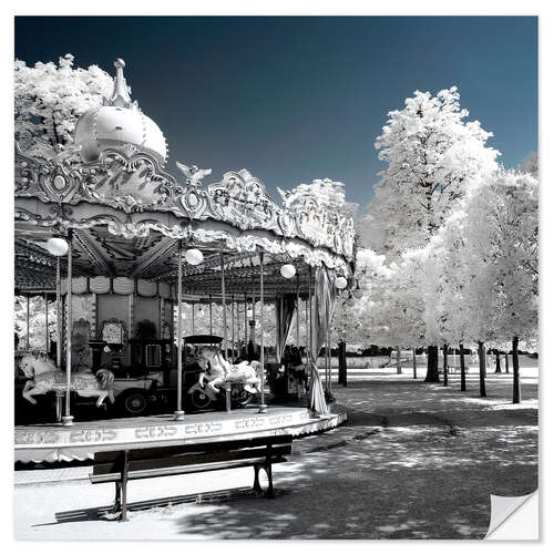 Muursticker Infrared - Nostalgic Carousel in Paris