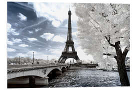 Foam board print Infrared Eiffel Tower and Seine