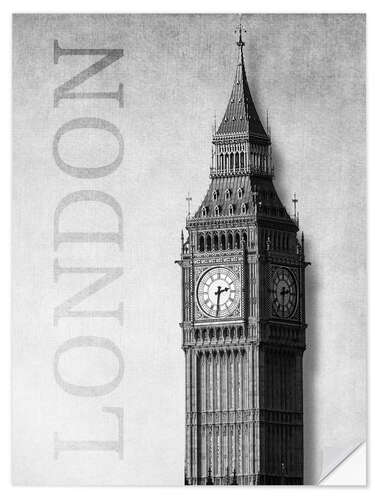 Selvklæbende plakat London - Big Ben