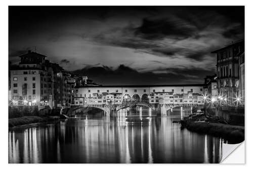 Sticker mural FLORENCE Ponte Vecchio au crépuscule