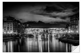 Selvklebende plakat FLORENCE Ponte Vecchio at Sunset