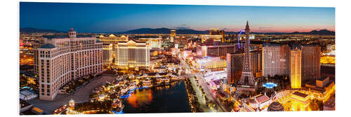 Hartschaumbild Blick auf Bellagio und dem Strip, Las Vegas, Nevada, USA